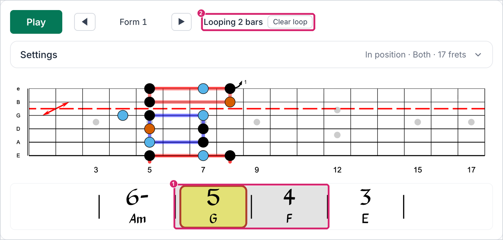 Two bars looped