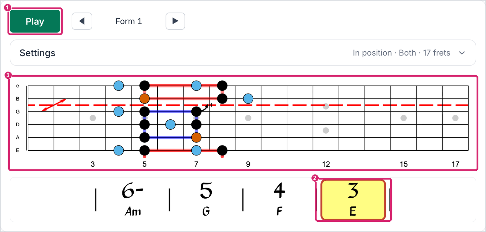 Paused on the E chord
