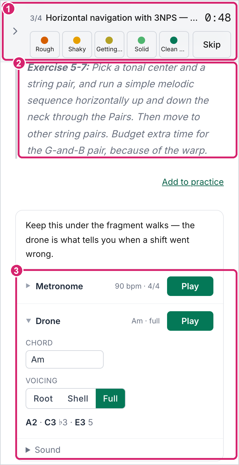 The bar on an exercise