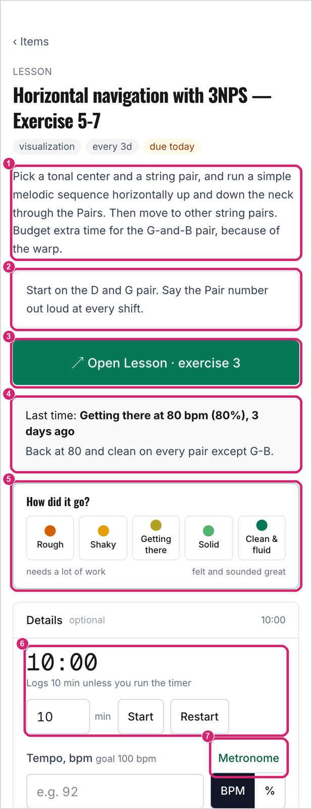 An item's page