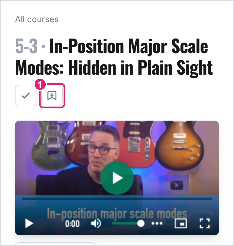 Add to practice on a lesson page