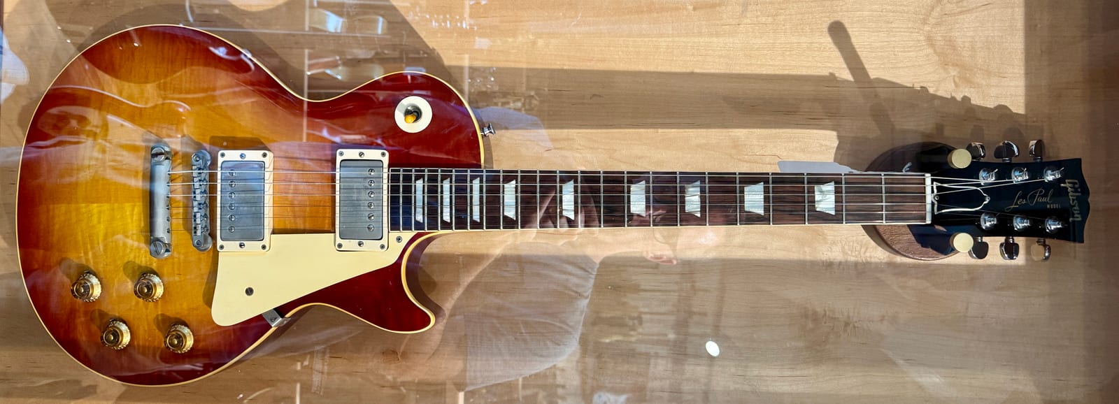 A 1960 Gibson Les Paul on display at Carter Vintage Guitars
