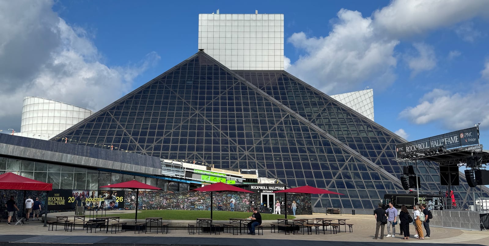 Exterior of the Rock & Roll Hall of Fame in Cleveland