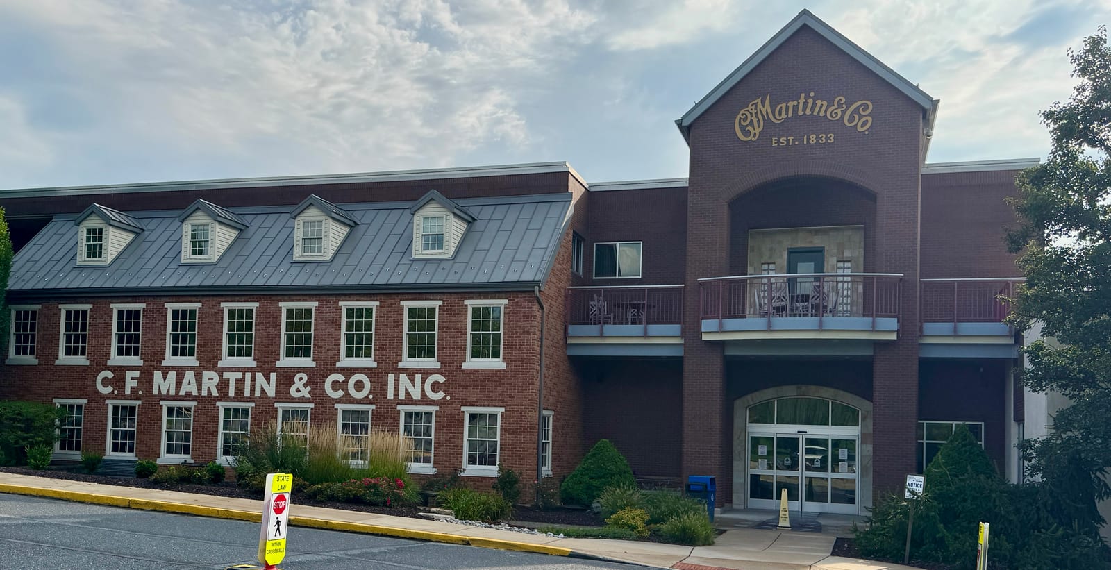The C.F. Martin guitar factory building in Nazareth, Pennsylvania