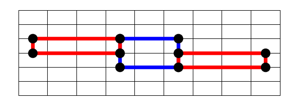 Figure 8: The stack connects horizontally to the rectangle on both sides, with offsets as shown.
