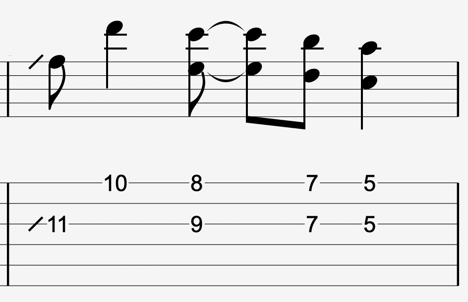 Figure 10: A G major parallel 6ths fill from "Brown Eyed Girl"